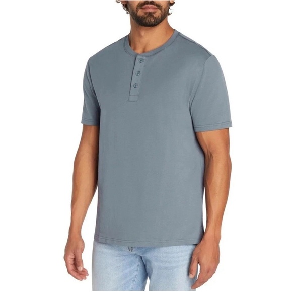 GAP Men’s Short Sleeve 3 Button Henley Tee Blue Size Small - Picture 3 of 14